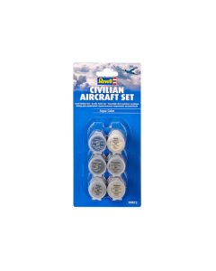 Aqua Verfset "Civiele Vliegtuigen", 6 stuks - Nr. 4, 9, 90, 99, 350 en 371 Revell 39072