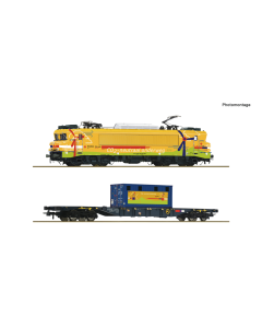 H0 NS Set Elektrische locomotief 1756 met containertransportwagen Strukton Rail 2-delig, digitaal (DCC) sound Roco 7510117