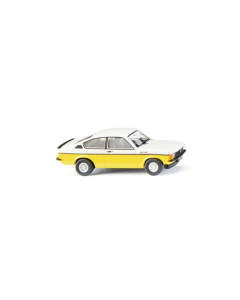 H0 Opel Kadett C Coupé GT/E (1977), wit/geel Wiking 022902