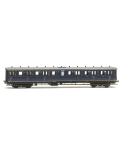 H0 NS C12c B6443, blauw, grijs dak, 3e klasseborden hoog, 1954 Artitec 2025505