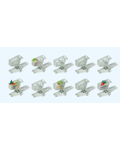 H0 Winkelwagentjes, 10 stuks Preiser 17224