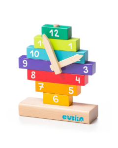 Houten bouwblokken 'klok' Cubika 14354