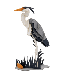 3D-model, blauwe reiger, lasergesneden speciaal bewerkt karton Fridolin 11758