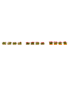 H0 Bloembakken, Bloeiend rood Noch 14010