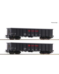 H0 2-Delige Set open goederenwagens Eanos Roco 76001