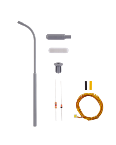 H0 Gebogen straatlantaarn met witte LED, bouwpakket Viessmann 6722