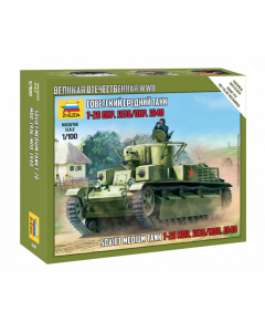 1/100 Soviet T-28 Medium Tank (mod. 1936/1940), snap fit "Art of Tactic" Zvezda 6247