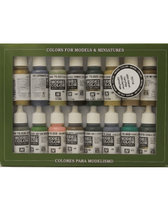 German Camouflage Model Color Paint Set WWII, 16 kleuren Vallejo 70114
