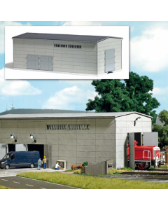 H0 Prefab betonnen hal met railverbinding Busch 1398