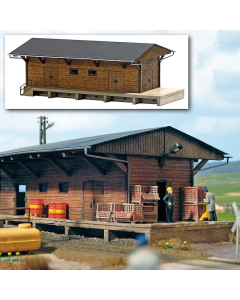 H0 Houten goederenloods Braunsdorf (laser-cut) Busch 1421