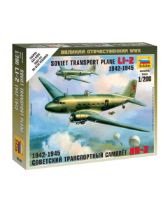 1/200 Soviet Li-2 Transport Plane (1942-1945), snap fit "Art of Tactic" Zvezda 6140
