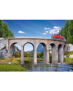 N/Z Gebogen enkelsporig stenen viaduct Kibri 37664