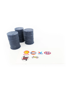 1/24 Set van 3 resin olievaten (Oil Drums) incl. decals Meijer&Blessing 3D0001