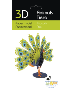 3D-model, pauw, lasergesneden speciaal bewerkt karton Fridolin 11728
