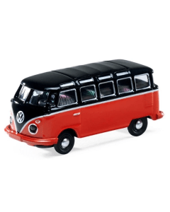 H0 VW T1 Samba, rood/zwart Schuco 452682606