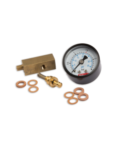 Manometer plus sokkel M6 x 0.75 en veerveiligheid, messing Wilesco 01936