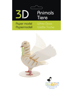3D-model, witte duif, lasergesneden speciaal bewerkt karton Fridolin 11718