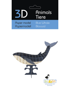 3D-model, blauwe vinvis, lasergesneden speciaal bewerkt karton Fridolin 11725
