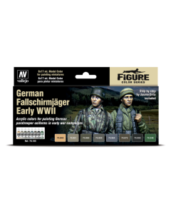 German Fallschirmjager Early WWII Model Color Paint Set, 8 kleuren Vallejo 70185