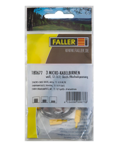 3 Mini draadlampjes, wit Faller 180677