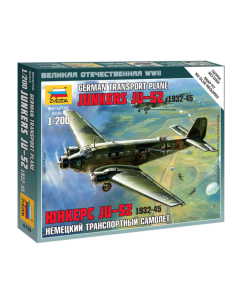 1/200 German Junkers Ju-52 Transport Plane (1932-1945), snap fit "Art of Tactic" Zvezda 6139