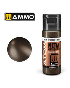 ATOM ACRYLIC METALLIC BURNT IRON 20 ML AMMO by Mig 20169