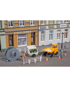 H0 Pick up & kompressor, aanhanger / Dumper & Kompressoranh. Auhagen 41641