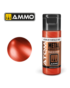 ATOM ACRYLIC METALLIC RED 20 ML AMMO by Mig 20174
