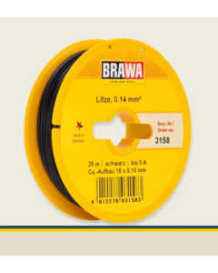Brawa 3158 Draad 0.14mm², 25 meter, zwart