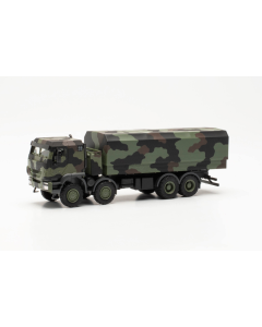 H0 Iveco Trakker 8x8 beschermde dieplader, camouflageontwerp Herpa 746922