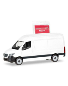 H0 Mercedes Benz Sprinter '18 box hoog dak, wit (Minikit) Herpa 013475
