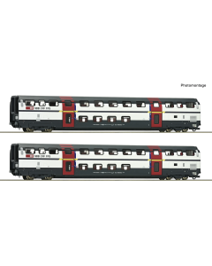 H0 2-delige set: dubbeldekrijtuigen 1e klasse Roco 6200215