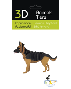 3D-model, Duitse herder, lasergesneden speciaal bewerkt karton Fridolin 11721