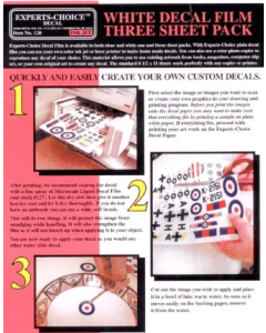 Decal Film Sheet, wit (inkjet) Bare-Metal Foil Company 120