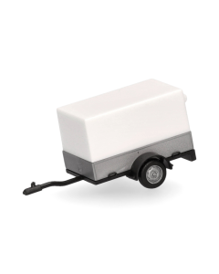 H0 Aanhangwagen (personenauto), enkele as, wit - Herpa 051576-005 Herpa 051576005