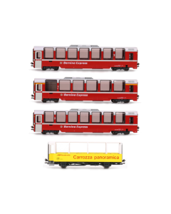 N RhB Bernina Express personenwagenset (4st.) nieuw logo Kato 101656