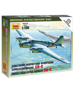 1/200 Soviet SB-2 High-Speed Bomber, snap fit "Art of Tactic" Zvezda 6185