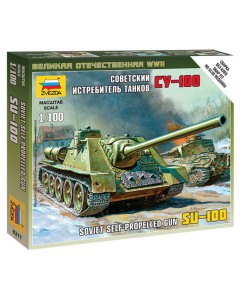 1/100 Soviet SU-100 Self-Propelled Gun, snap fit "Art of Tactic" Zvezda 6211