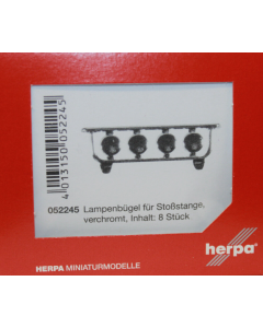H0 Lampenbeugel voor bumper - Verchroomd, 8 stuks Herpa 052245