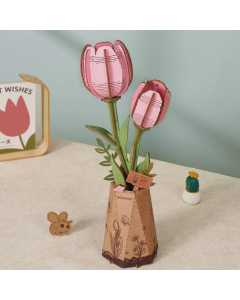 Rowood Pink Tulip Flower - Houten 3D Puzzle Robotime TW082 Robotime TW082