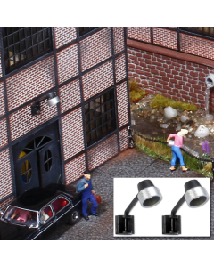 H0/TT Wandlantaarns LED geel, 2 stuks Busch 4129