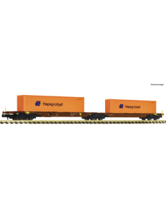 N GYSEV Dubbele containerdraagwagen Sggmrs Fleischmann 825340