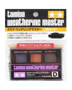 Weathering Master D Set Burnt Blue, Red, Oil Stain Tamiya 87088