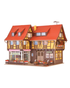 H0 Bloemenwinkel met interieur en verlichting, functionele kit Vollmer 43692