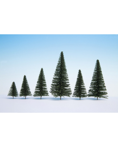H0 Dennenbomen met pin, 25 stuks, 5 - 14 cm hoog Noch 26830