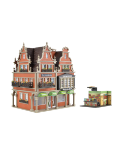 H0 Boekhandel met interieur en led verlichting Vollmer 43842