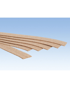 N Kurk spoorbedding, 2 mm hoog, 18 stuks, 2,8 x 50 cm (totale lengte 9 m) Noch 50492