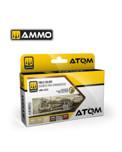ATOM ACR. PAINT SET TOOLS COLORS 6 JARS AMMO by Mig 20723