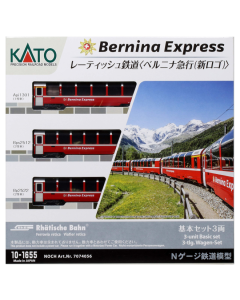 N RhB Bernina Express personenwagens nieuw logo (3st.) Kato 101655