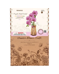 Rowood Purple Moth Orchid, Wooden Bloom Craft Robotime TW091